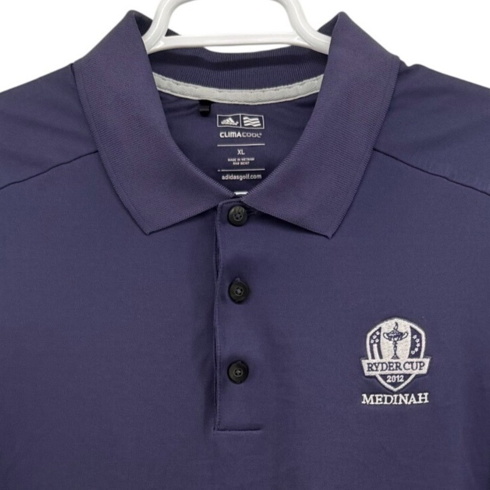 Adidas ClimaCool Ryder Cup 2012 Medinah Golf Polo Shirt Mens XL Purple Logo